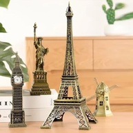 Torre Eiffel Decorativa em Metal - Conjunto com 4 Peças em Bronze Vintage, 10-22cm, Ideal para Decoração Parisiense - imagem 3