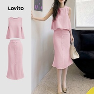 Conjunto Saia Plissada Lovito: Moda Casual e Confortável - imagem 1