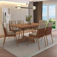 Conjunto Sala de Jantar 6 Cadeiras Boston Carraro - Estilo e Conforto - imagem 1