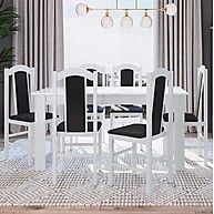 Conjunto Sala de Jantar com 6 Cadeiras Brancas – Estilo e Conforto - imagem 1