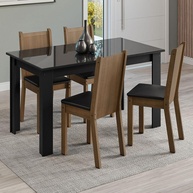 Conjunto Sala de Jantar com Mesa de Vidro e 4 Cadeiras Kiara Madesa - imagem 1