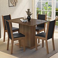 Conjunto Sala de Jantar com Mesa de Vidro e 4 Cadeiras Martina Madesa - imagem 1