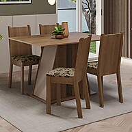 Conjunto Sala de Jantar com Mesa e 4 Cadeiras Marilyn Madesa - imagem 1