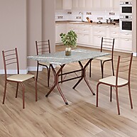 Conjunto Sala de Jantar com Mesa em Granito Topázio e 4 Cadeiras Rio - imagem 1