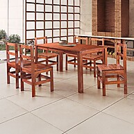 Conjunto Sala de Jantar com Mesa Quadrada e 6 Cadeiras Mogano - imagem 1