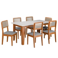 Conjunto Sala de Jantar Miami 1,60m + 6 Cadeiras Santiago - imagem 1