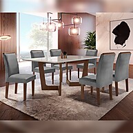 Conjunto Sala de Jantar Nápoles com 6 Cadeiras Luísa – Estilo Moderno e Conforto - imagem 1