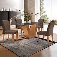 Conjunto Sala de Jantar Yescasa Espanha – Mesa 120x80cm + 4 Cadeiras - imagem 1