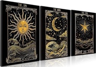 Conjunto de 3 Quadros de Arte de Parede Celestial - Tarô e Astrologia para Decoração Mística - imagem 1