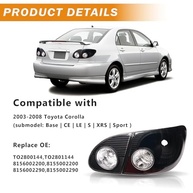Conjunto de Lanternas Traseiras Pretas para Toyota Corolla 2003-2008 - Par Completo (4 Peças) - imagem 3