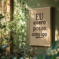 Quadro Decorativo Eu Quero Posso Consigo - Moldura Motivacional para Superação e Foco - imagem 2