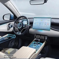Película Protetora TPU Transparente para Console Central BYD Atto 3 Yuan Plus 2022-2024 - Anti-riscos e Ultra Clara - imagem 4