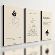 Kit 3 Quadros Decorativos Nutrição - Design Profissional para Consultórios de Nutricionistas - imagem 1
