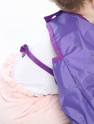 Babador Manga Longa Impermeável com Extensor para Bebês (Roxo) - Proteção Total Contra Manchas - imagem 3