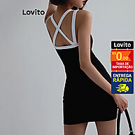 Lovito Vestido Curto Justo com Cores Contrastantes - imagem 2