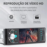 Som Automotivo FINYQBET: Tela HD 4.1", Bluetooth, Controle Volante e Subwoofer para Segurança e Entretenimento - imagem 5