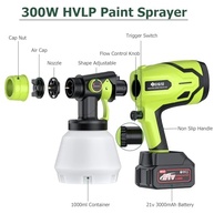 Pistola de Pintura Sem Fio HVLP 300W - 21V com 6 Bicos e Controle de Fluxo - imagem 3