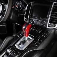 Acabamento Fibra de Carbono Vermelha para Porsche Cayenne 2011-2017 - Central de Controle e Câmbio - imagem 5
