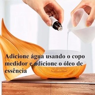 Difusor de Aroma Ultrassônico com Timer, LED Colorido e Controle Remoto - 400ml Design Madeira - imagem 5