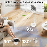 Ventilador de Mesa Dobrável Hivento com Bateria 5400mAh, Oscilante e Portátil com Controle Remoto - imagem 4