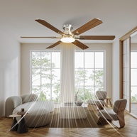 Ventilador de Teto com Controle Remoto 52" | 6 Velocidades, Luz LED 3 Cores, Motor BLDC Silencioso - imagem 1