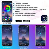 Kit Luz LED Moto 8 Peças Kairiyard: Controle App, RGB Multicolorido e Sincronização Musical - imagem 4