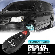 Kit 2 Controles Remotos Chaveiro 6 Botões 433MHz para Dodge Grand Caravan e Chrysler Town & Country - imagem 3