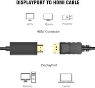 Cabo Conversor DisplayPort para HDMI 4K 1.8m Megamix CB-DMI18 - Conexão Perfeita! - imagem 3