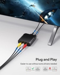 WENTER Conversor AV para HDMI, adaptador RCA para HDMI 1080p, mini adaptador composto de áudio e vídeo CVBS suporta PAL/NTSC para reprodutores de DVD VCR/VHS/Xbox/PS3/STB/N64/Wii/TV/PC/Blue-Ray - imagem 4