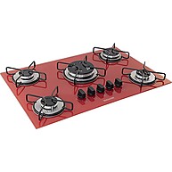 Cooktop 5 Queimadores Vermelho: Potência e Elegância - imagem 1