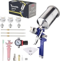 Throohills Kit Pistola de Pulverização HVLP Profissional - 3 Bicos + Copo 33 oz - imagem 2
