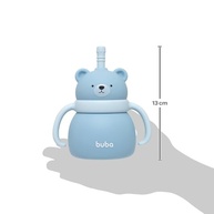Copo em Silicone com Canudo Ursinho Azul - Seguro, Atóxico e Ideal para Bebês - imagem 3