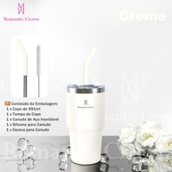 Copo Térmico Romantic Crown 591ml com Canudo - Aço Inoxidável, Isolamento a Vácuo, Tampa à Prova de Vazamento - imagem 3