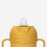 Copo Infantil Comotomo 236ml com Canudo e Bico Silicone - Amarelo - imagem 4