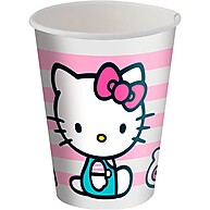 Copo de Papel Hello Kitty Rosa 180ml – 8 Unidades para Festas Temáticas - imagem 1