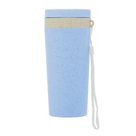 Copo Térmico LYOR de Bambu e PP com Parede Dupla, Alça e Tampa Azul 310ml - Sustentável e Estiloso - imagem 4