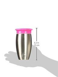 Copo Miracle 360 Rosa 293ml - Munchkin Aço Inoxidável Isolado Antivazamento para Crianças 1-3 Anos - imagem 4