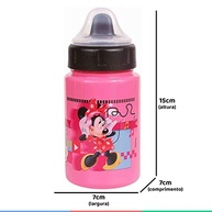 Copo Disney BabyGo 340ml com Tampa Válvula Redutora de Pingos - Rosa com Tampa Preta - imagem 3