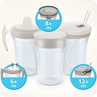 NUK Copo Action Evolution com Canudo 230 ml - Menina Roxo | Seguro, Macio e Antivazamento - imagem 5