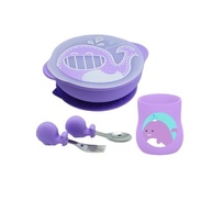Kit Alimentação Infantil Anatômico com Copo, Tigela e Talheres Baleia - Marcus & Marcus - imagem 2