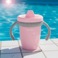 Copo de Treinamento Infantil 240ml com Bico de Silicone Antivazamento - Rosa - imagem 5