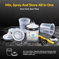 YUZES Sistema de Copos para Mistura de Tinta 20 oz (600 ml) - 50 Revestimentos + Tampas + Acessórios - imagem 4