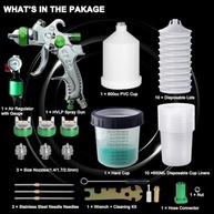 Pistola de Pulverização HVLP com 10 Copos Descartáveis 600ml + 3 Bicos 1,4/1,7/2,0mm - Kit Completo para Pintura Automotiva e DIY - imagem 3