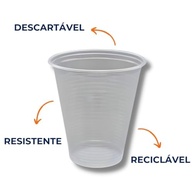 Kit com 5 Pacotes de Copos Descartáveis 150ml em PS Transparente - 500 Unidades no Total - imagem 3