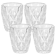 Copos de Vidro Diamond 270ml - 4 Peças Lyor com Design Diamante - imagem 1