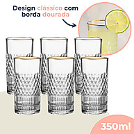 Copos de Vidro Dourados: Elegância para Seus Drinks - imagem 1