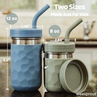WeeSprout Copos 2 em 1 para Crianças - Aço Inox com Canudo Silicone Seguro e Ergonômico - imagem 3