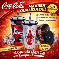 Kit com 4 Copos Coca-Cola 700ml Estampado com Tampa e Canudo - Original Oficial - imagem 5