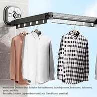 Rack de Secagem Retrátil com Copos de Sucção - 360° Giratório, Sem Perfuração, Ideal para Banheiro e Lavanderia - imagem 5