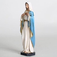 Estátua do Imaculado Coração de Maria Católica - 25,4 cm | Escultura Renascentista para Decoração Devota e Presentes Religiosos - imagem 4